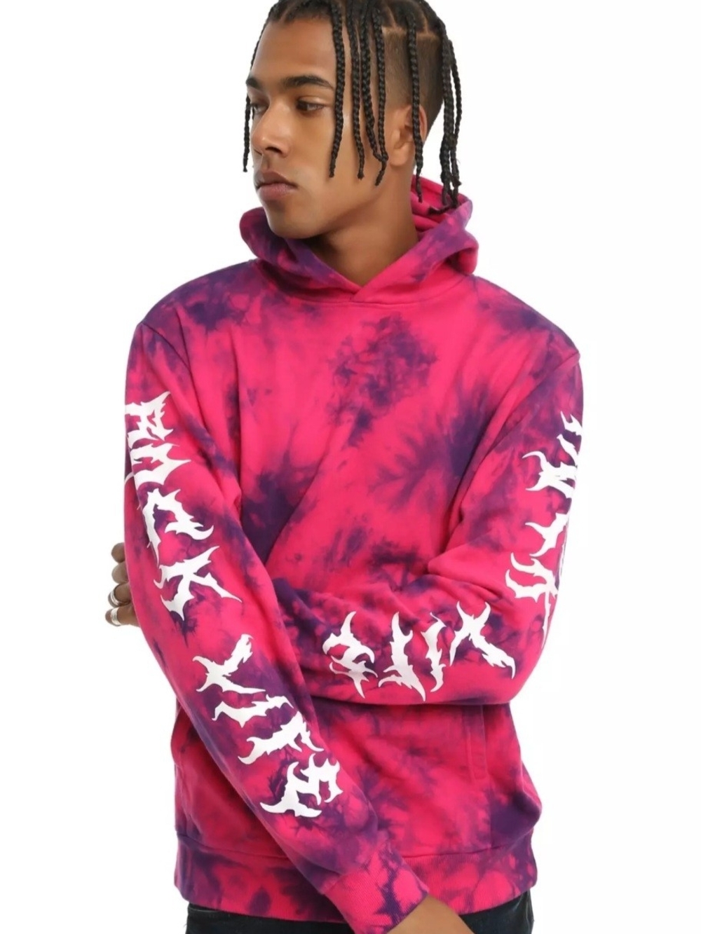 Hot Topic Unisex Mens Size XS Rock Life Tie-Dye Graphic Hoodie 100% Cotton